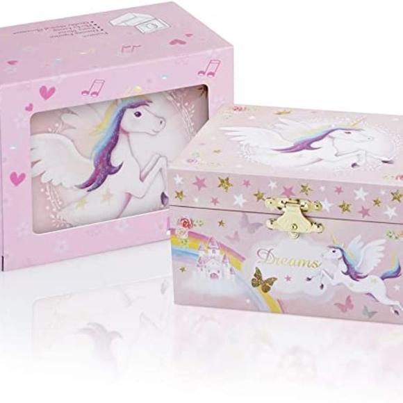 Musical Jewelry Glitter Storage Box and Jewelry Set for Little Girls with Spinni - Picture 1 of 5